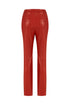 Firebrick vegan leather flared trouser